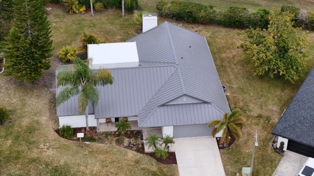 An image of a metal roof.