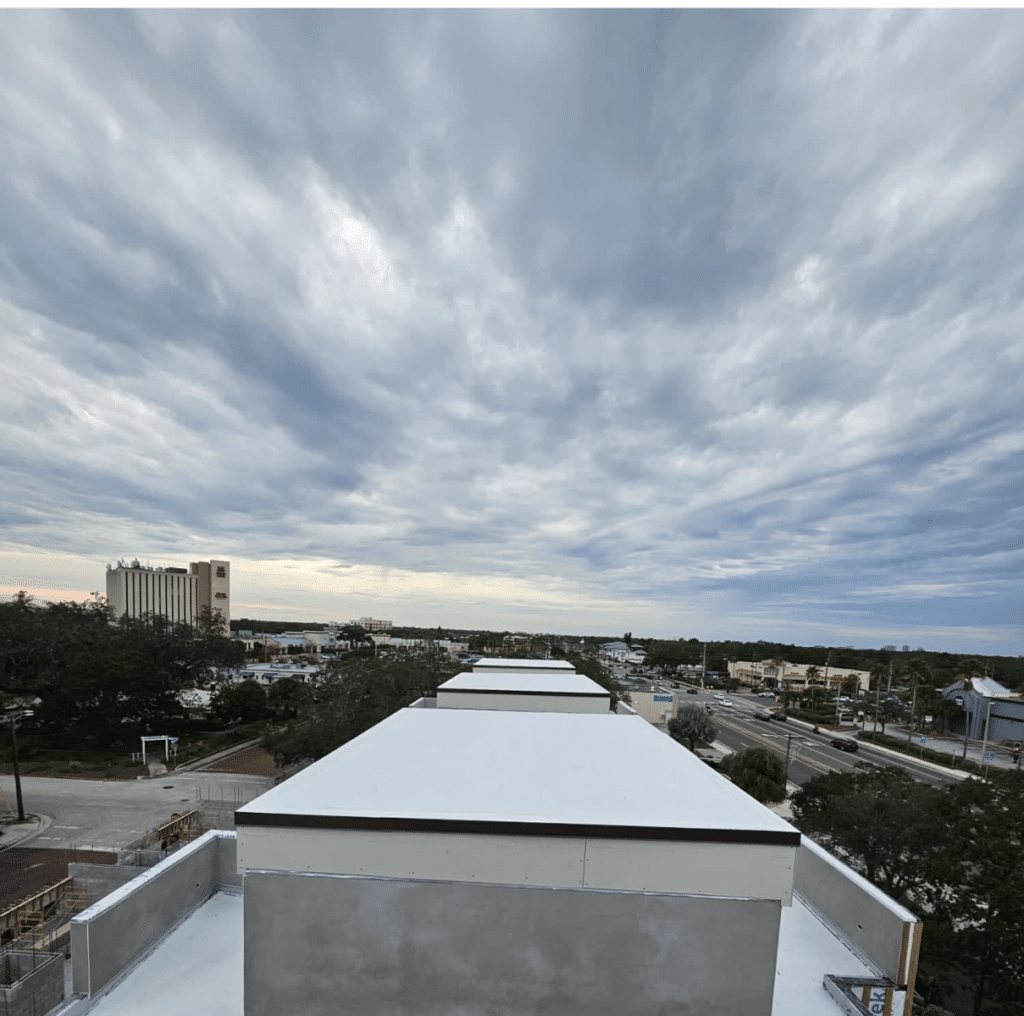 An image of a TPO roof.