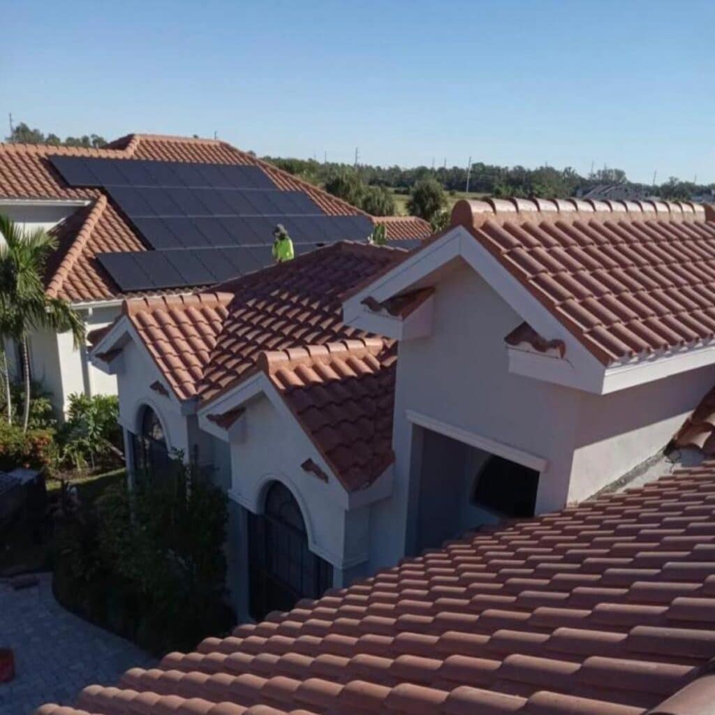 An image of a tile roof.