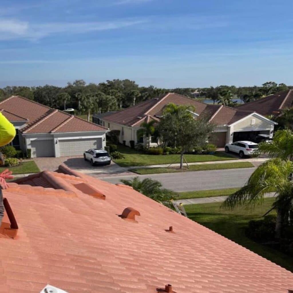 An image of a tile roof.