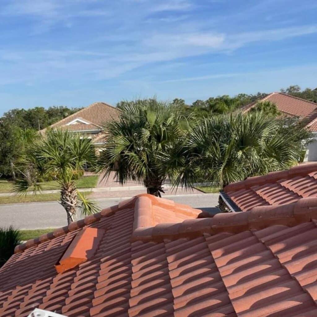 An image of a tile roof.