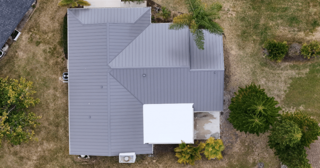 metal roof from above