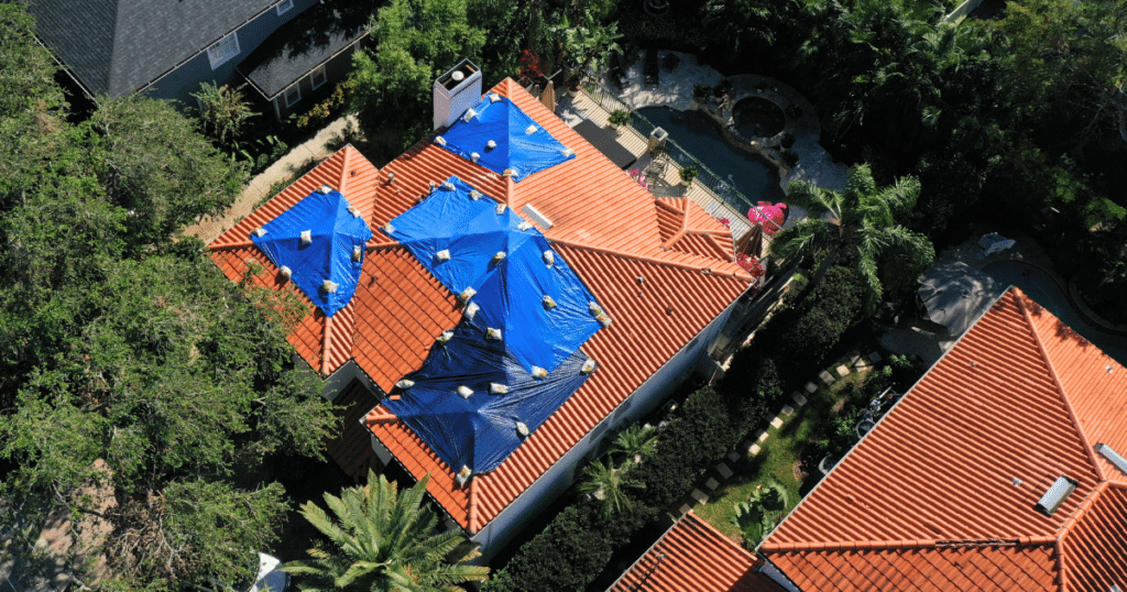 tarping on residential home