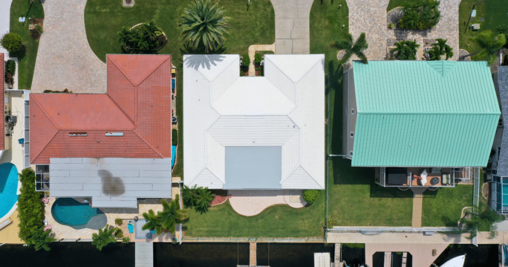 white residential roofing